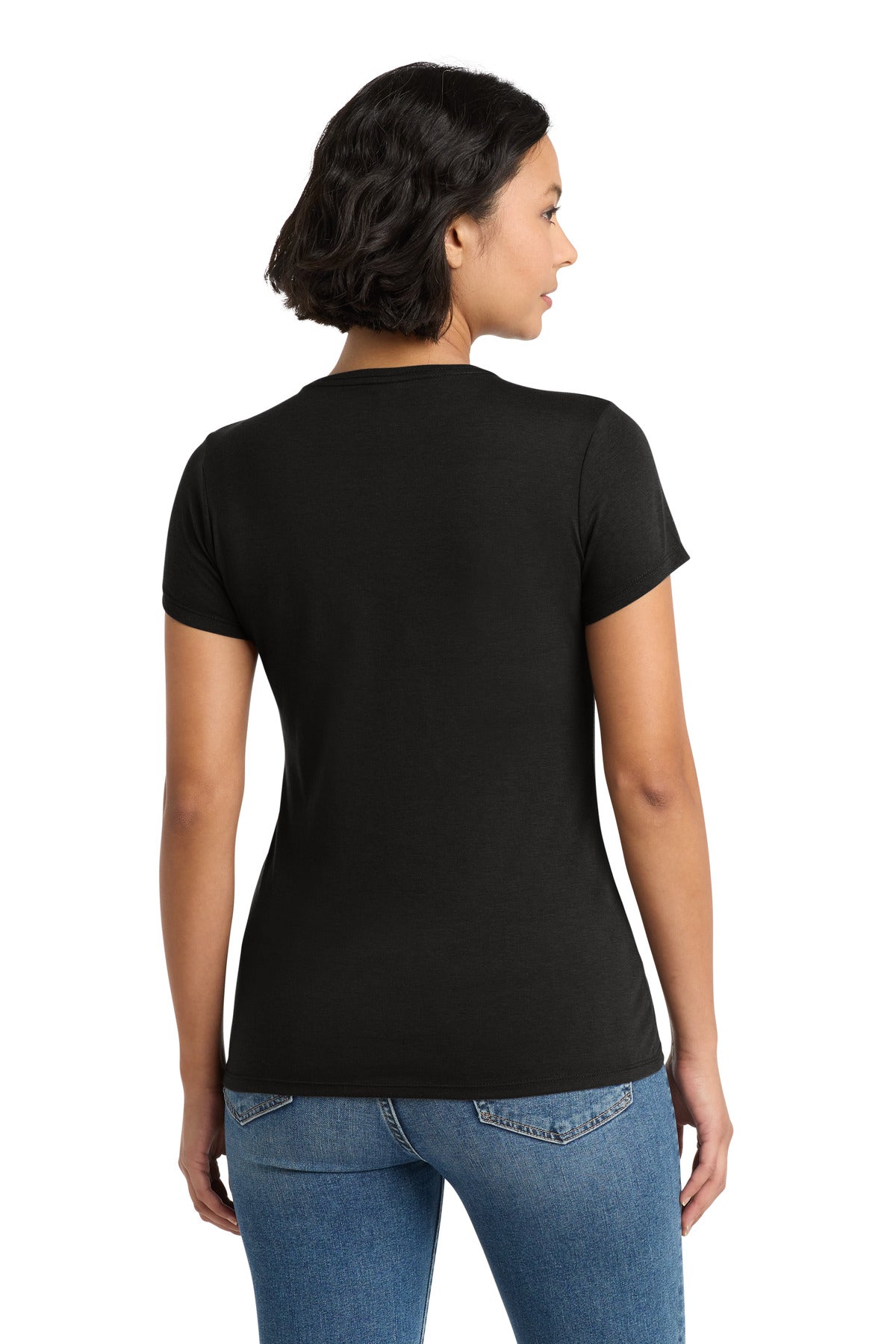 District Women's Perfect Tri Tee. DM130L - Black - back
