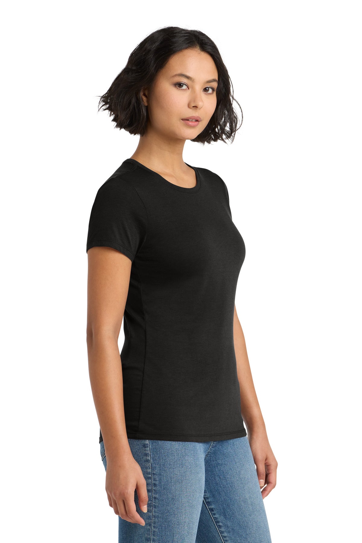 District Women's Perfect Tri Tee. DM130L - Black - side