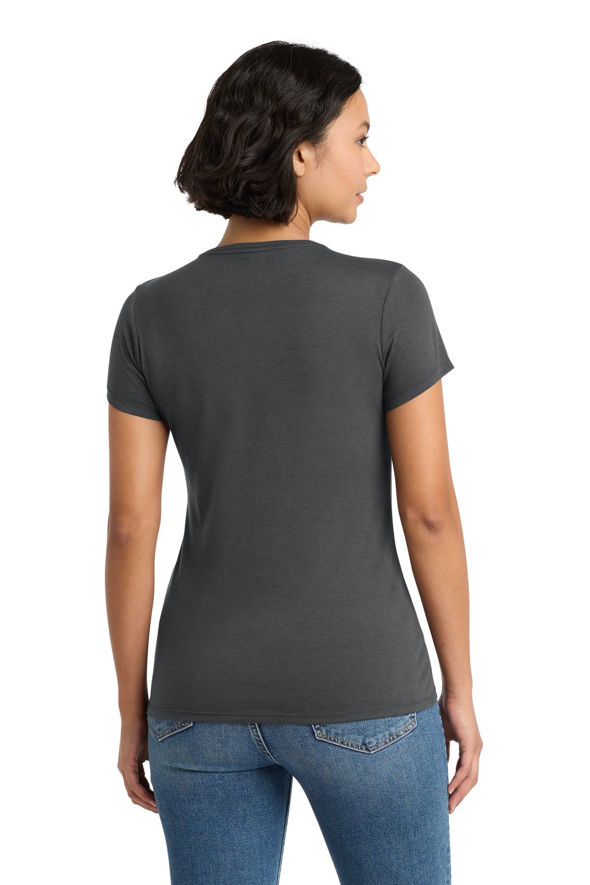 District Women's Perfect Tri Tee. DM130L - Charcoal - back