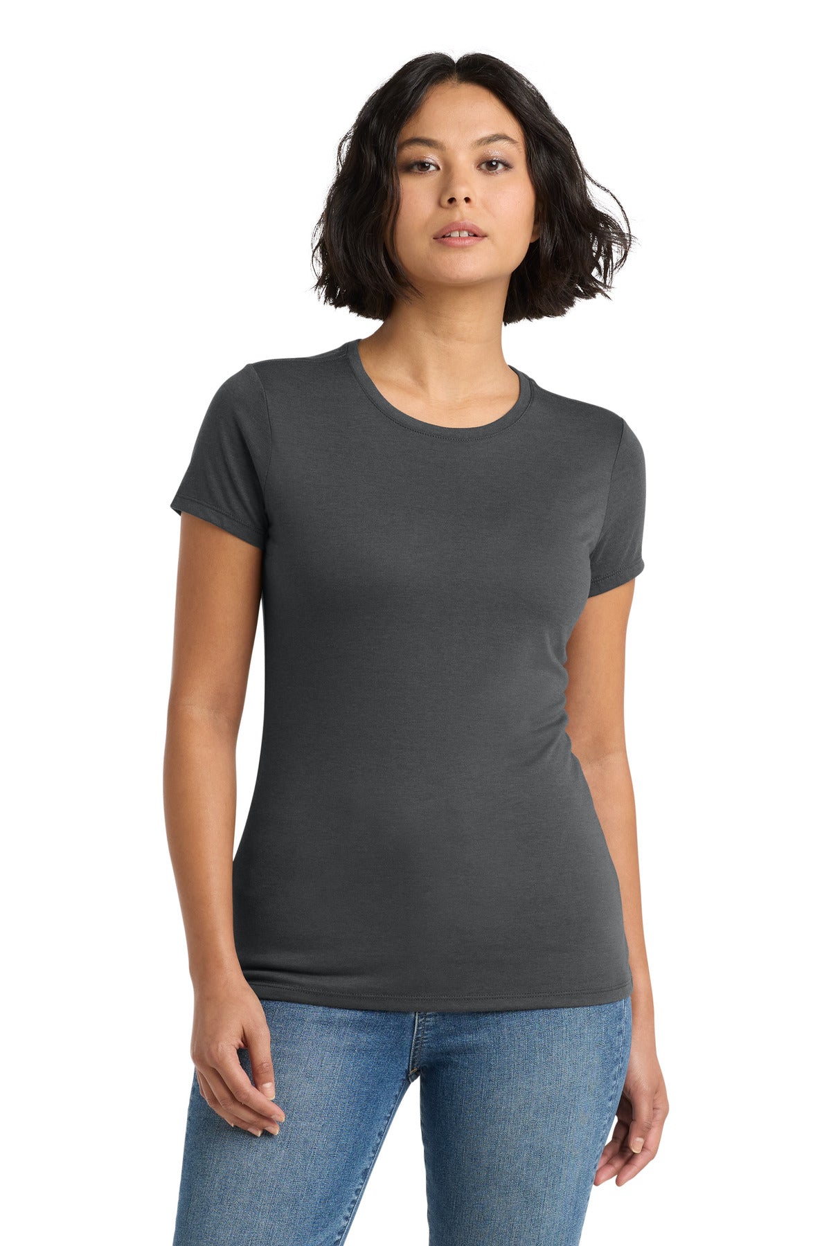District Women's Perfect Tri Tee. DM130L - Charcoal - front