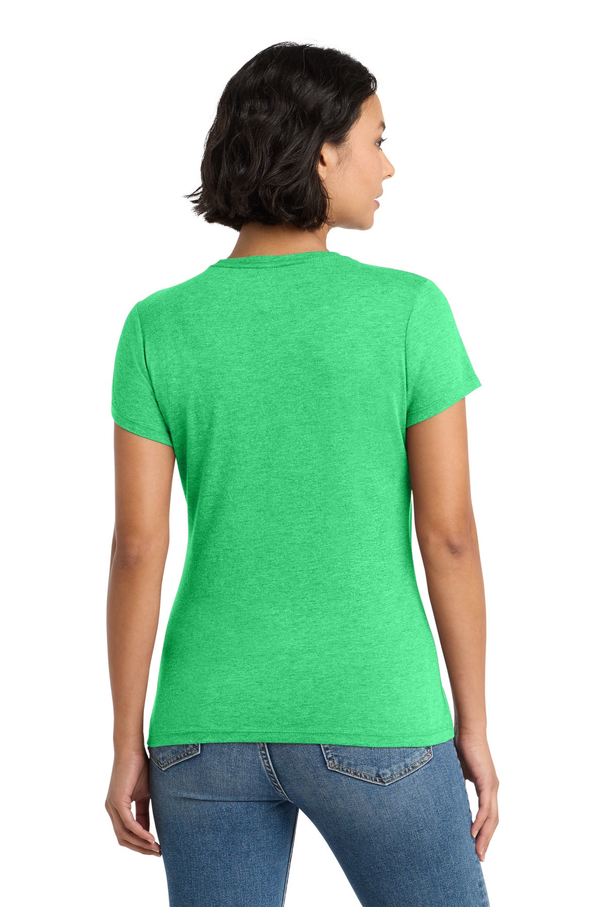 District Women's Perfect Tri Tee. DM130L - Green Frost - back