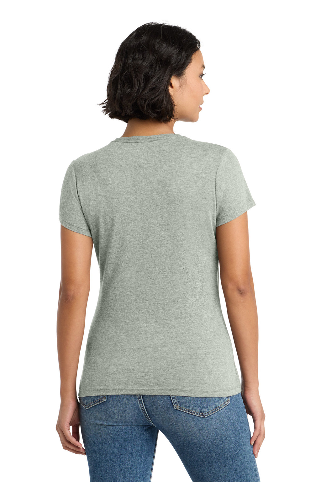 District Women's Perfect Tri Tee. DM130L - Heathered Grey - back