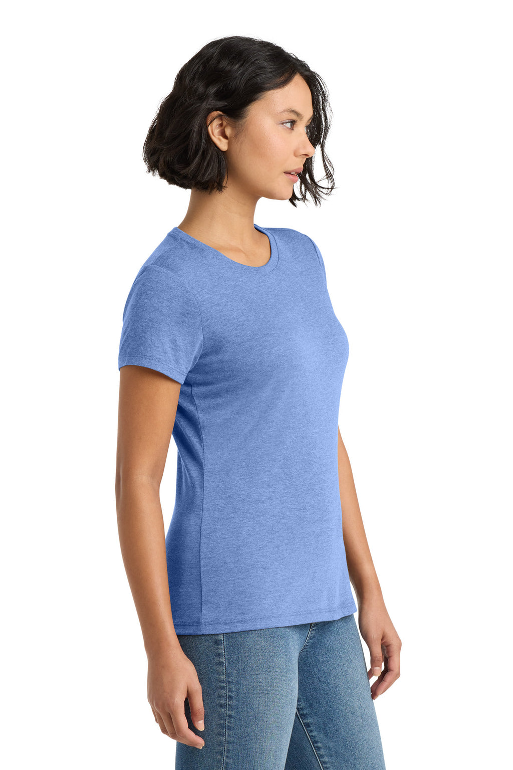 District Women's Perfect Tri Tee. DM130L - Maritime Frost - side