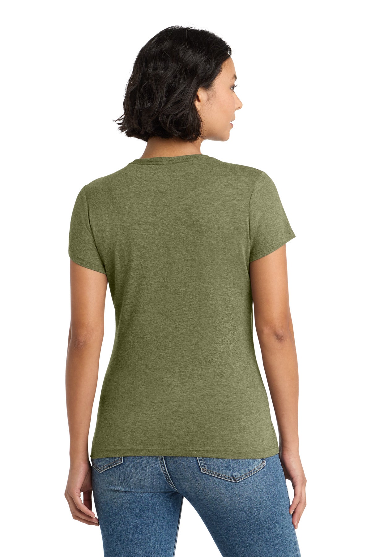 District Women's Perfect Tri Tee. DM130L - Military Green Frost - back