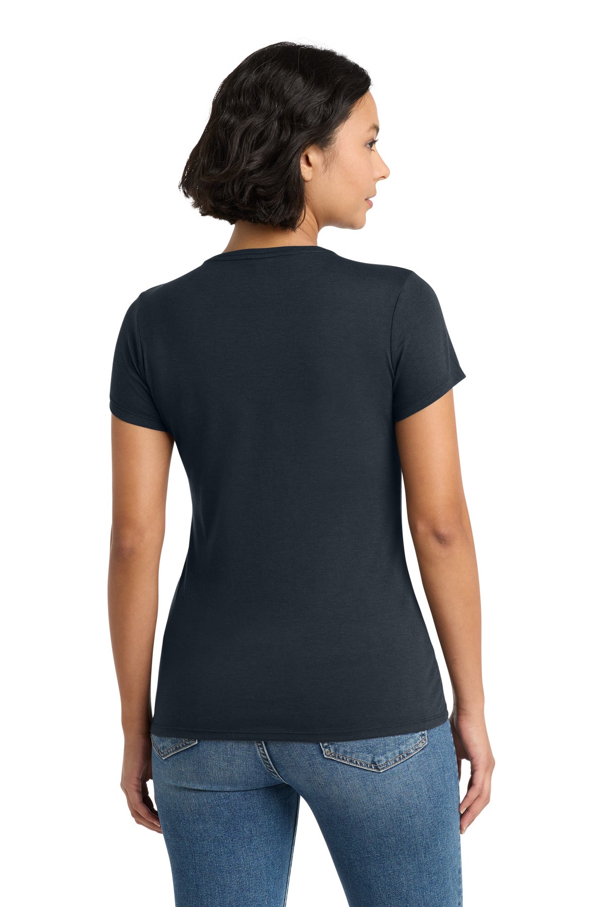 District Women's Perfect Tri Tee. DM130L - New Navy - back