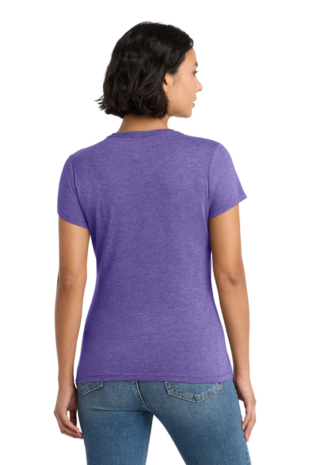 District Women's Perfect Tri Tee. DM130L - Purple Frost - back