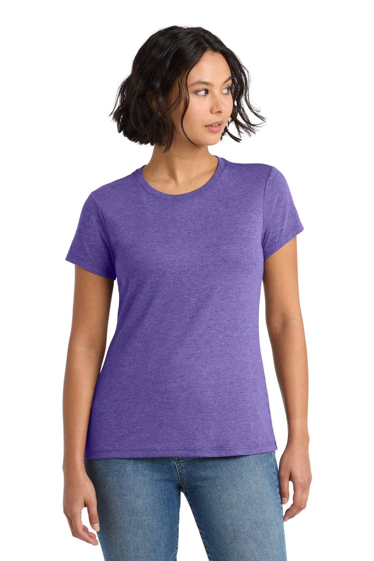 District Women's Perfect Tri Tee. DM130L - Purple Frost - front