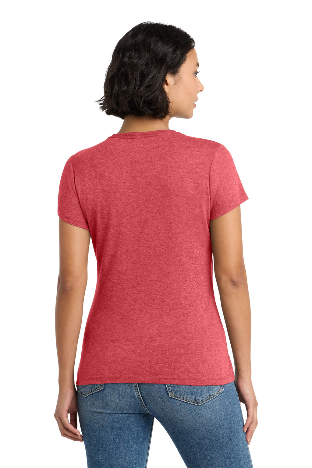 District Women's Perfect Tri Tee. DM130L - Red Frost - back