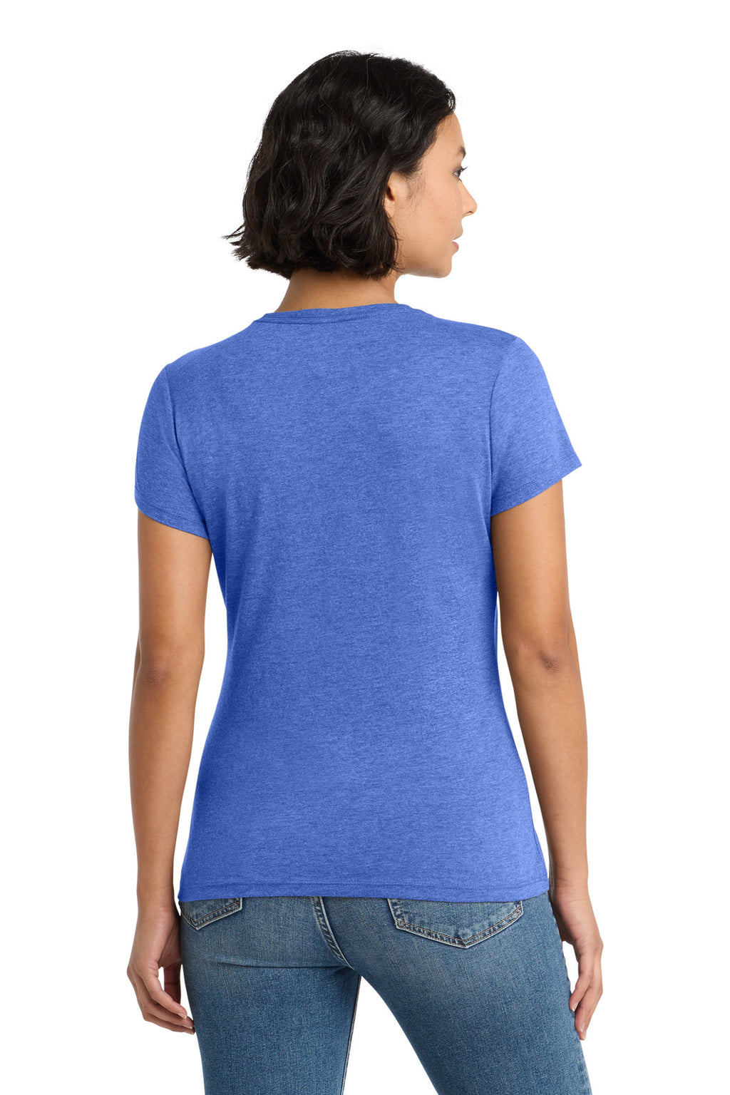 District Women's Perfect Tri Tee. DM130L - Royal Frost - back