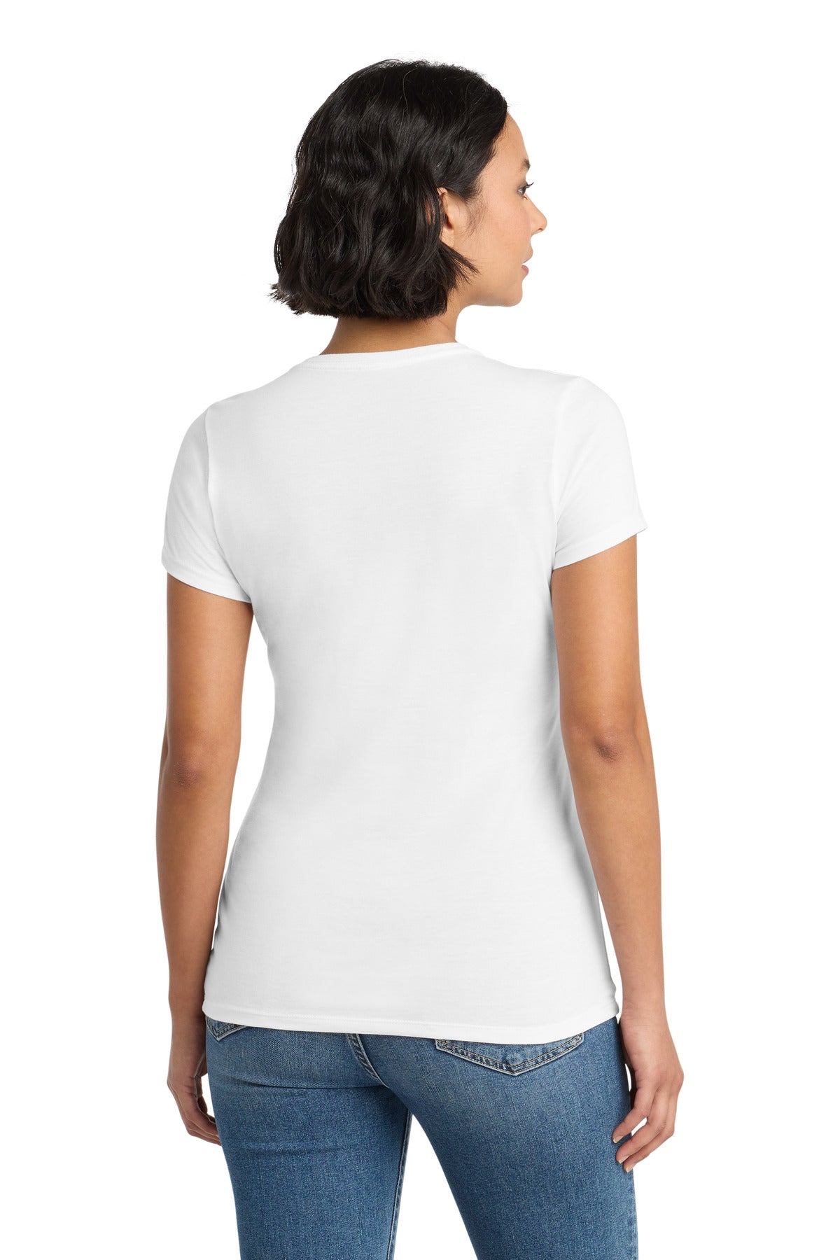 District Women's Perfect Tri Tee. DM130L - White - back