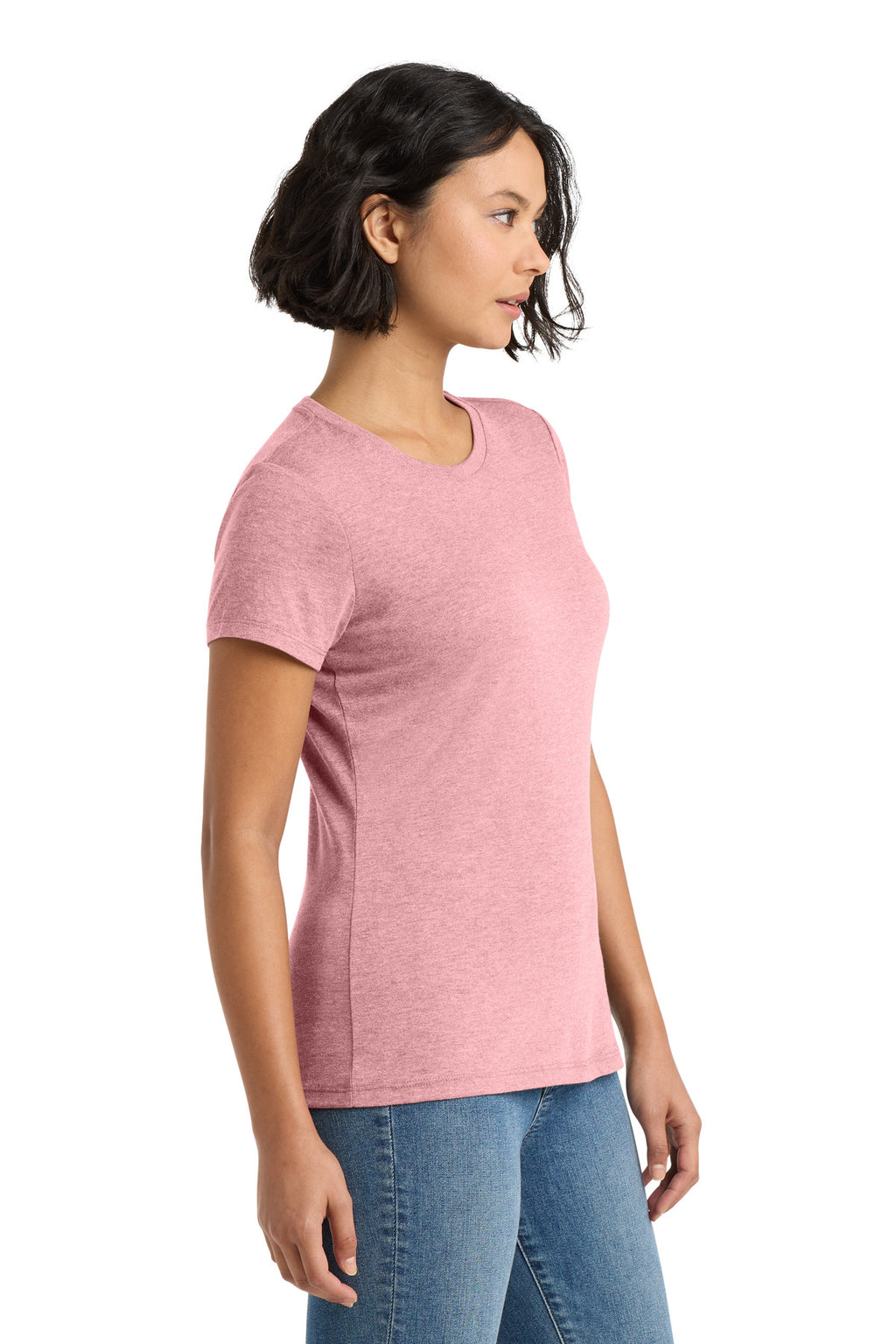 District Women's Perfect Tri Tee. DM130L - Wisteria Heather - side