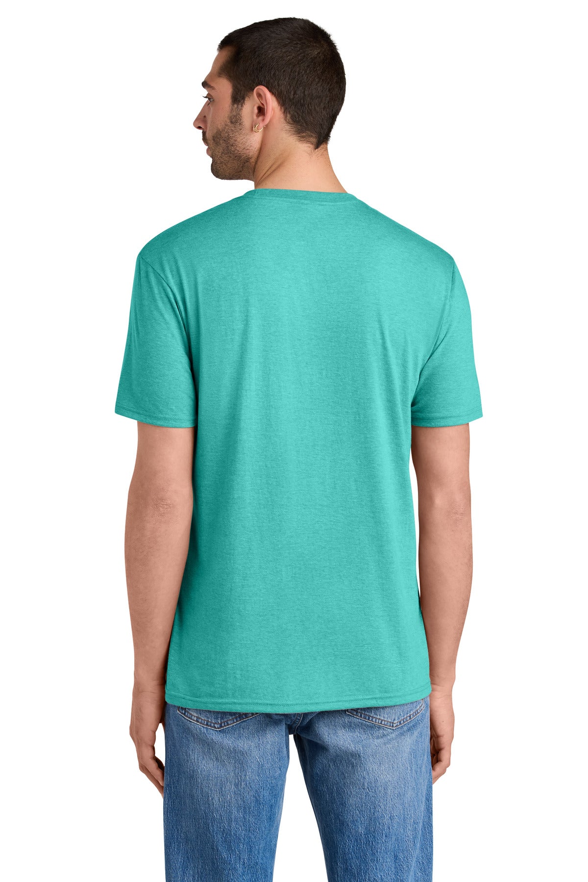 District Perfect Tri Tee. DM130 - Aqua Heather - back