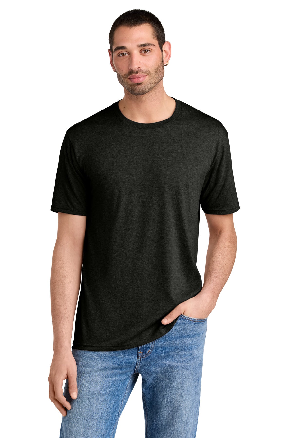 District Perfect Tri Tee. DM130 - Black Frost - front