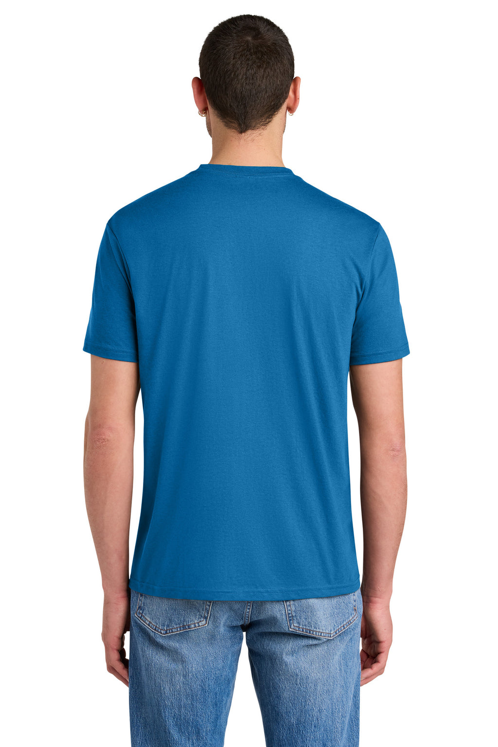 District Perfect Tri Tee. DM130 - Bright Blue - back