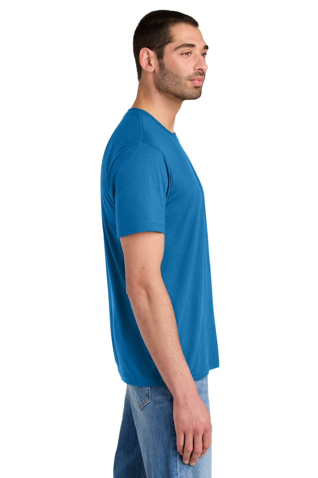 District Perfect Tri Tee. DM130 - Bright Blue - side