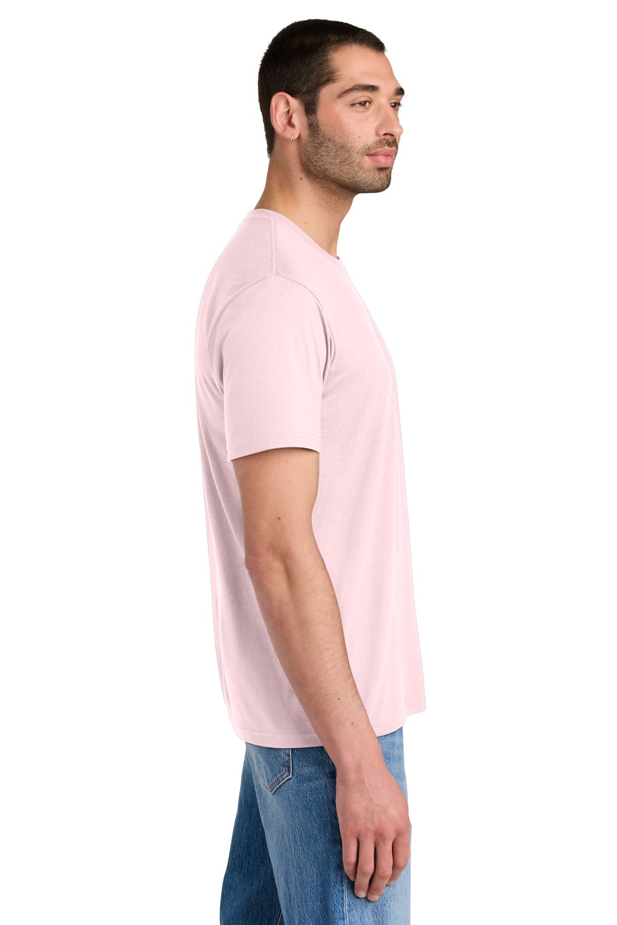 District Perfect Tri Tee. DM130 - Carnation Pink - side