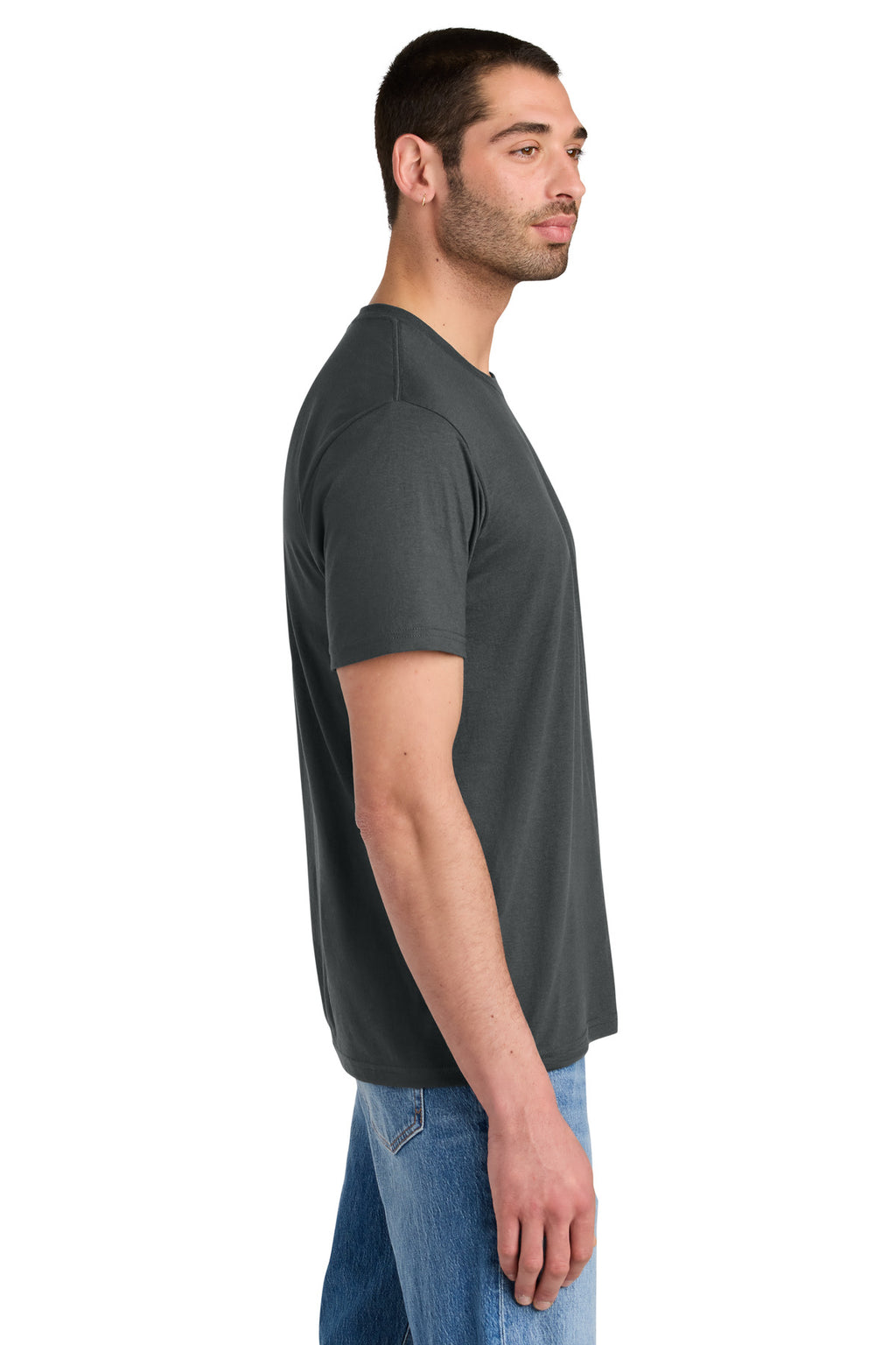 District Perfect Tri Tee. DM130 - Charcoal - side