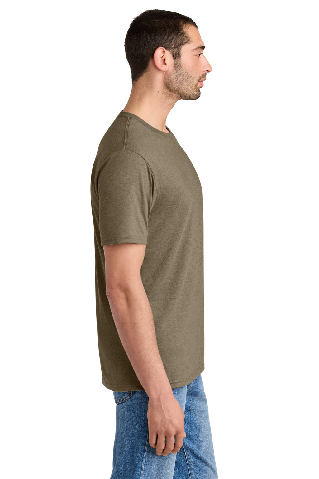 District Perfect Tri Tee. DM130 - Coyote Brown Heather - side