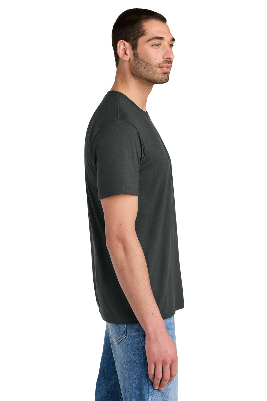 District Perfect Tri Tee. DM130 - Deepest Grey - side