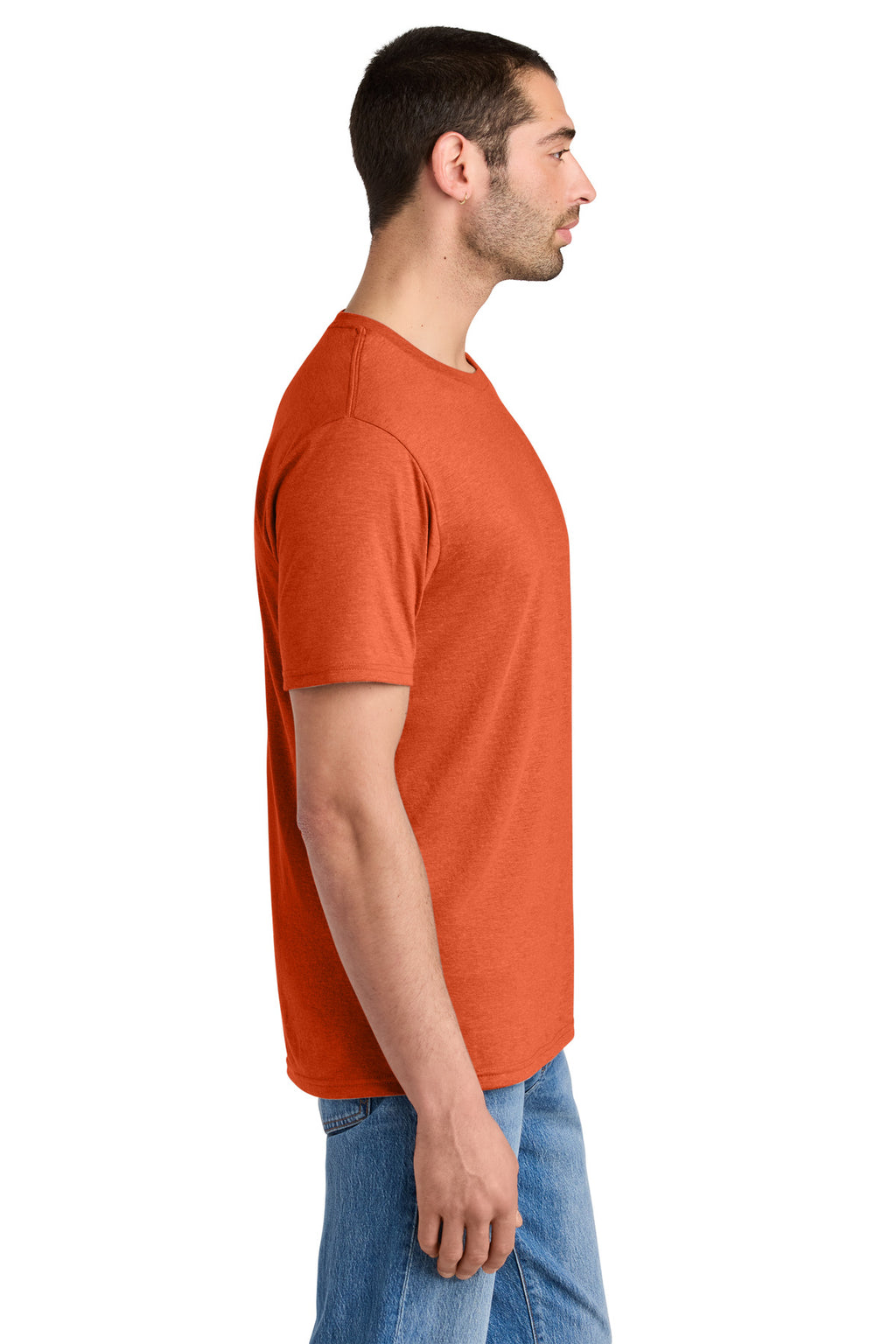 District Perfect Tri Tee. DM130 - Deep Orange Heather - side