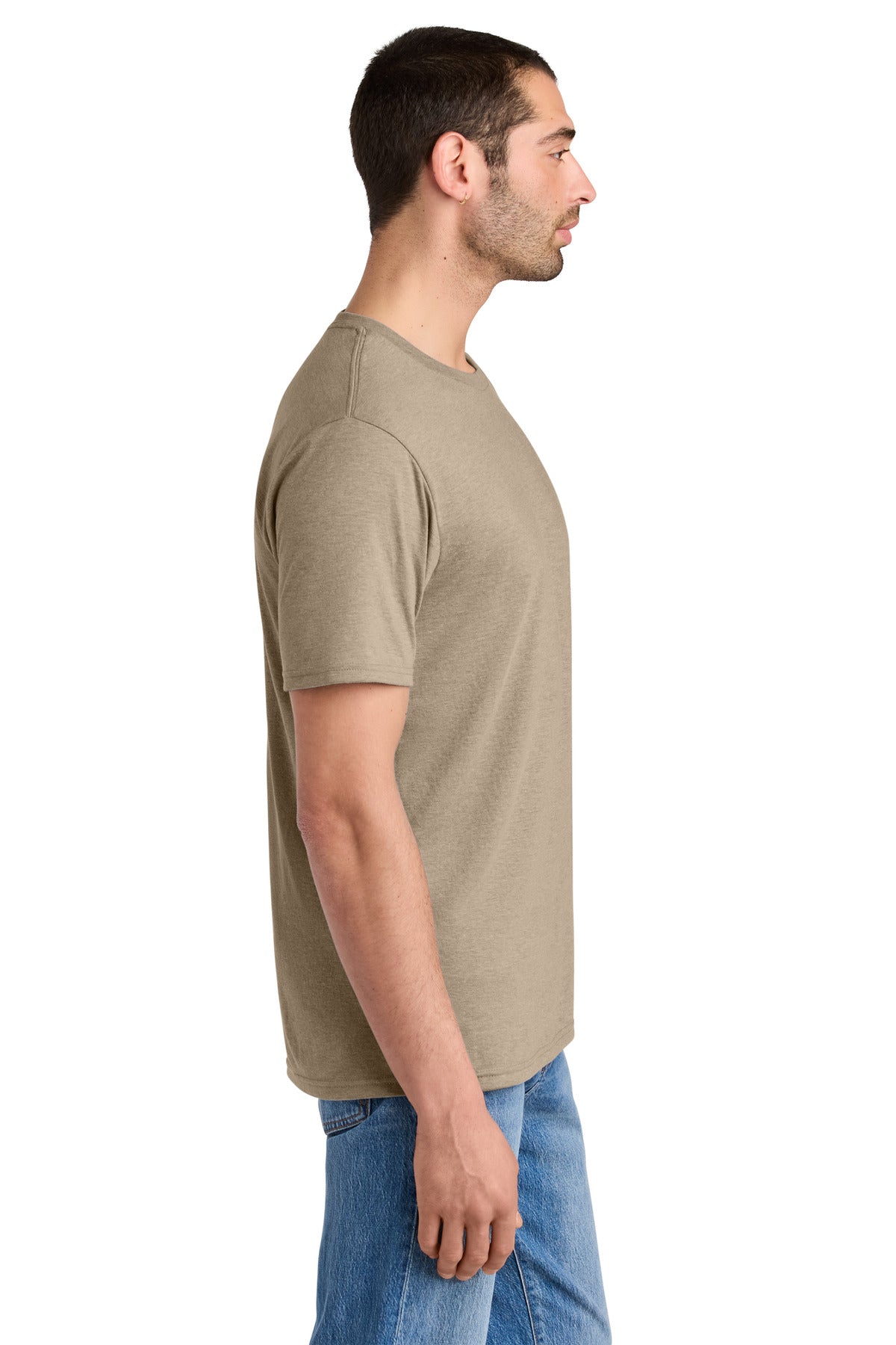 District Perfect Tri Tee. DM130 - Desert Tan Heather - side
