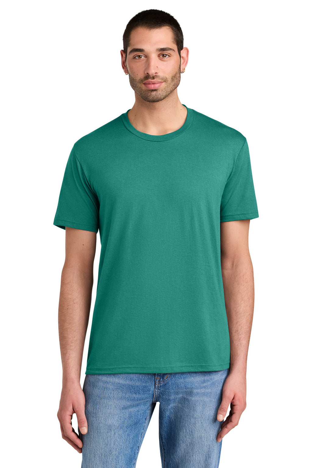 District Perfect Tri Tee. DM130 - Eucalyptus Blue - front