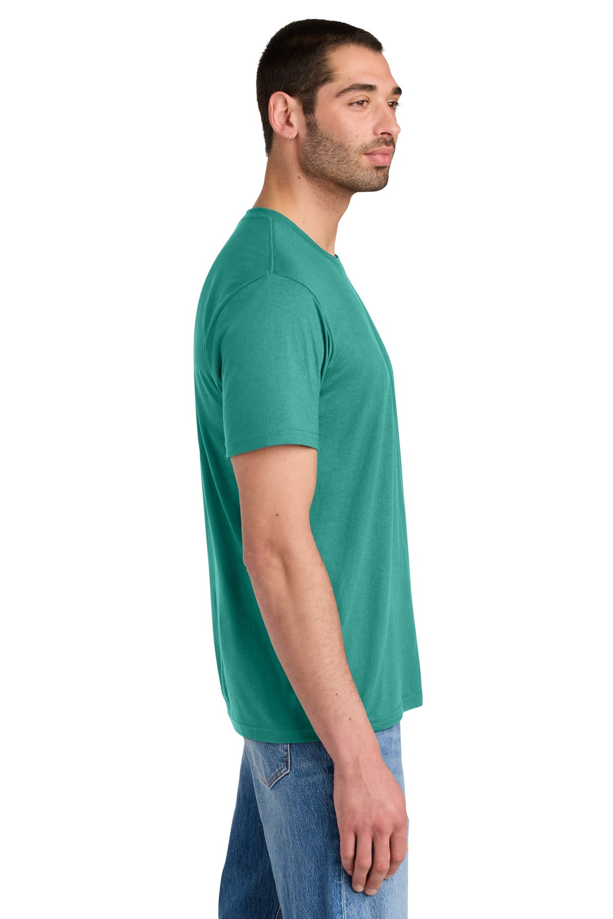 District Perfect Tri Tee. DM130 - Eucalyptus Blue - side