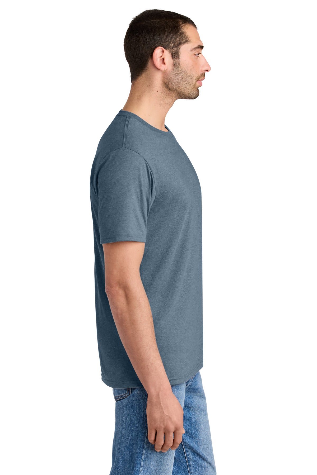 District Perfect Tri Tee. DM130 - Flint Blue Heather - side