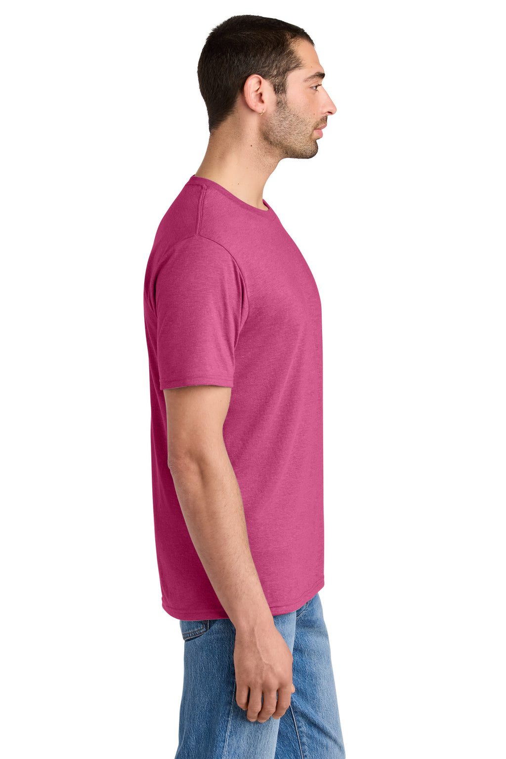 District Perfect Tri Tee. DM130 - Fuchsia Frost - side
