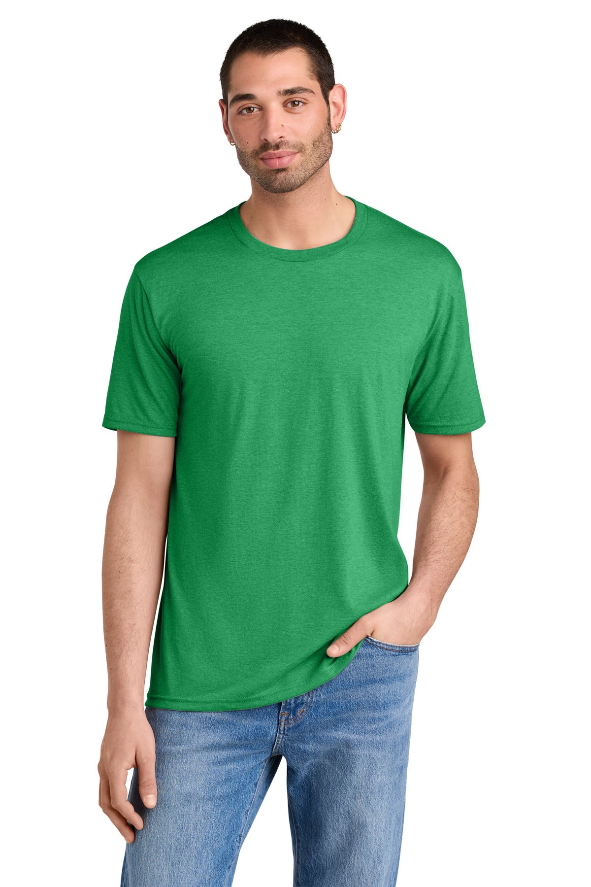 District Perfect Tri Tee. DM130 - Green Frost - front