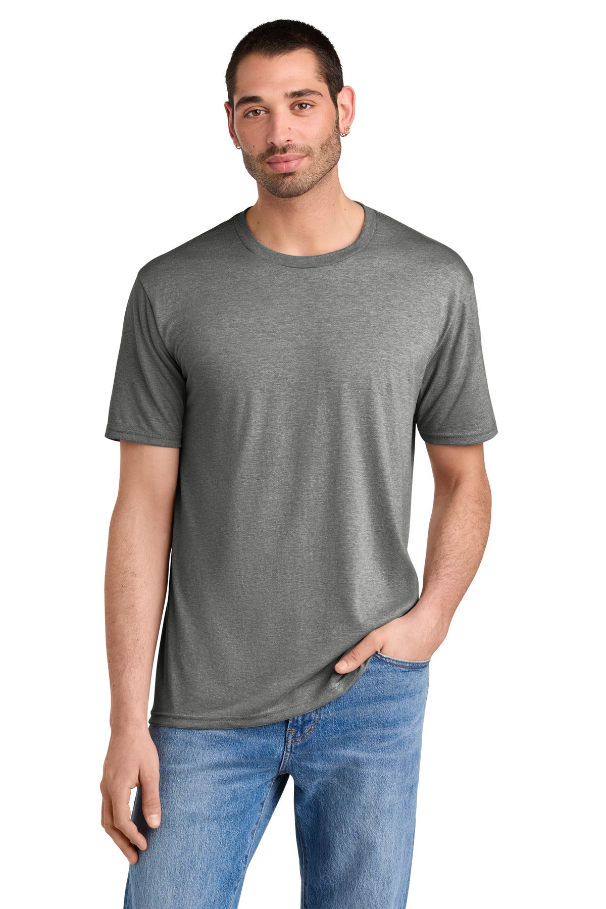 District Perfect Tri Tee. DM130 - Grey Frost - front