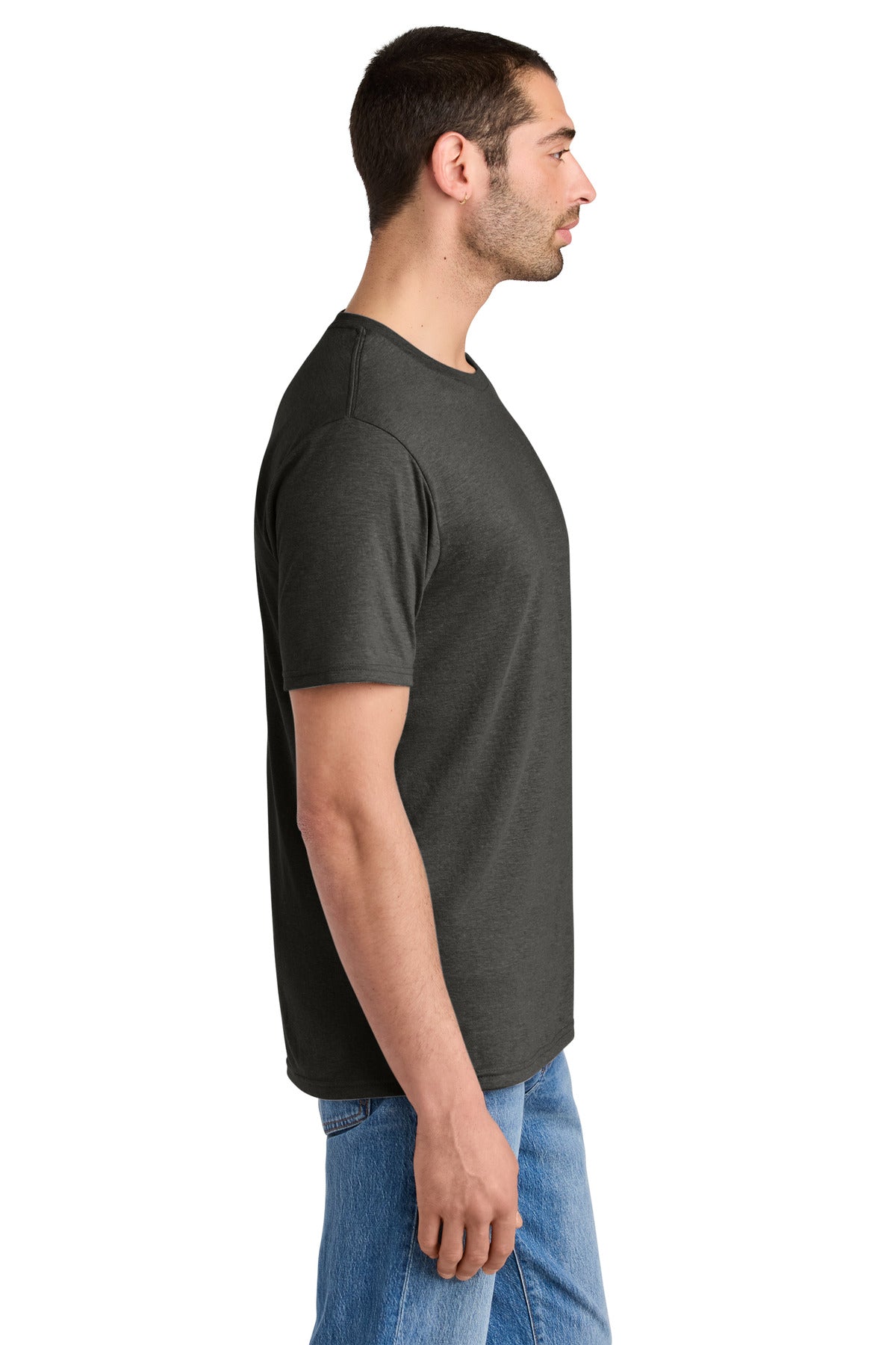 District Perfect Tri Tee. DM130 - Heathered Charcoal - side
