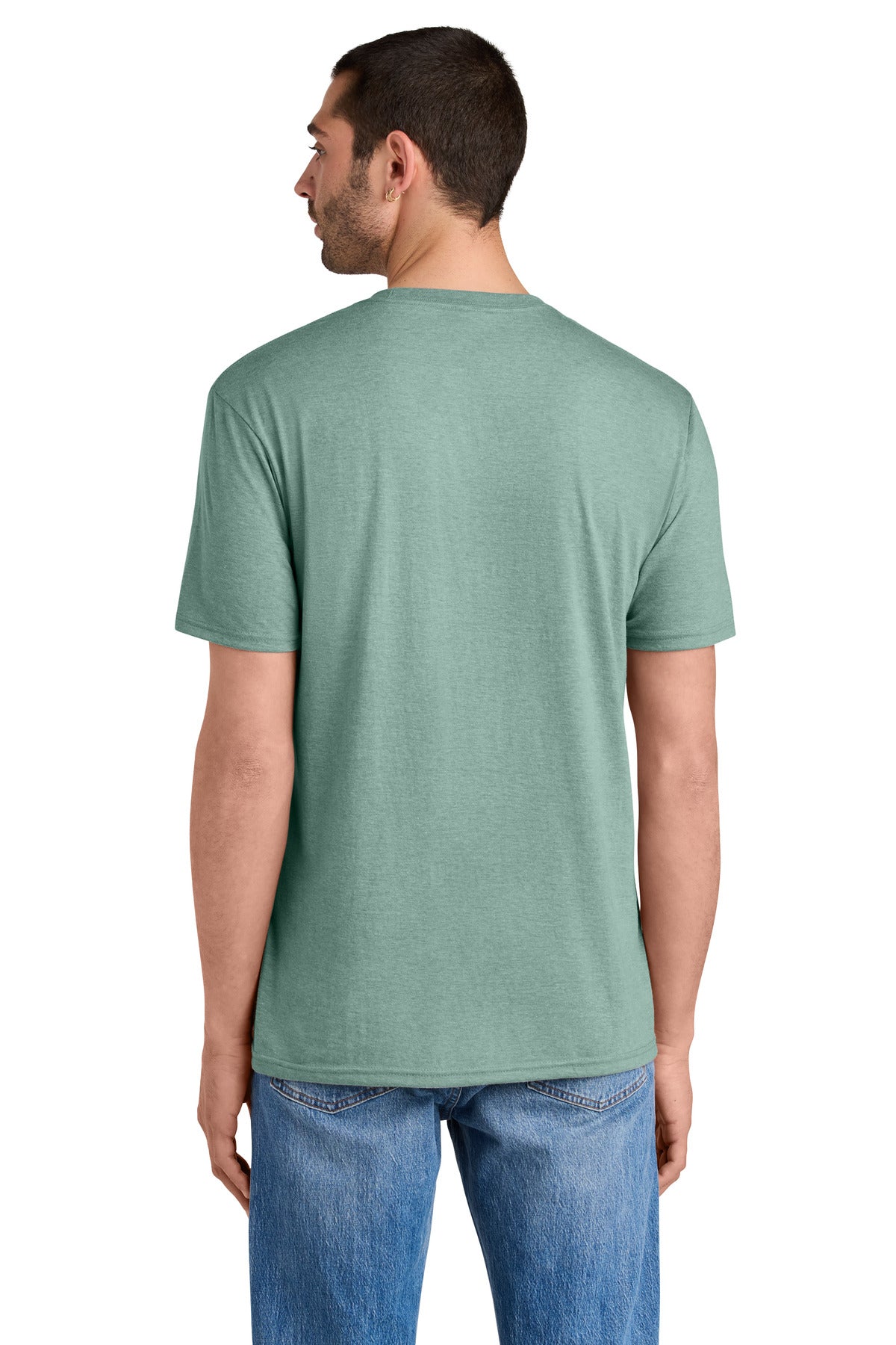 District Perfect Tri Tee. DM130 - Heathered Dusty Sage - back