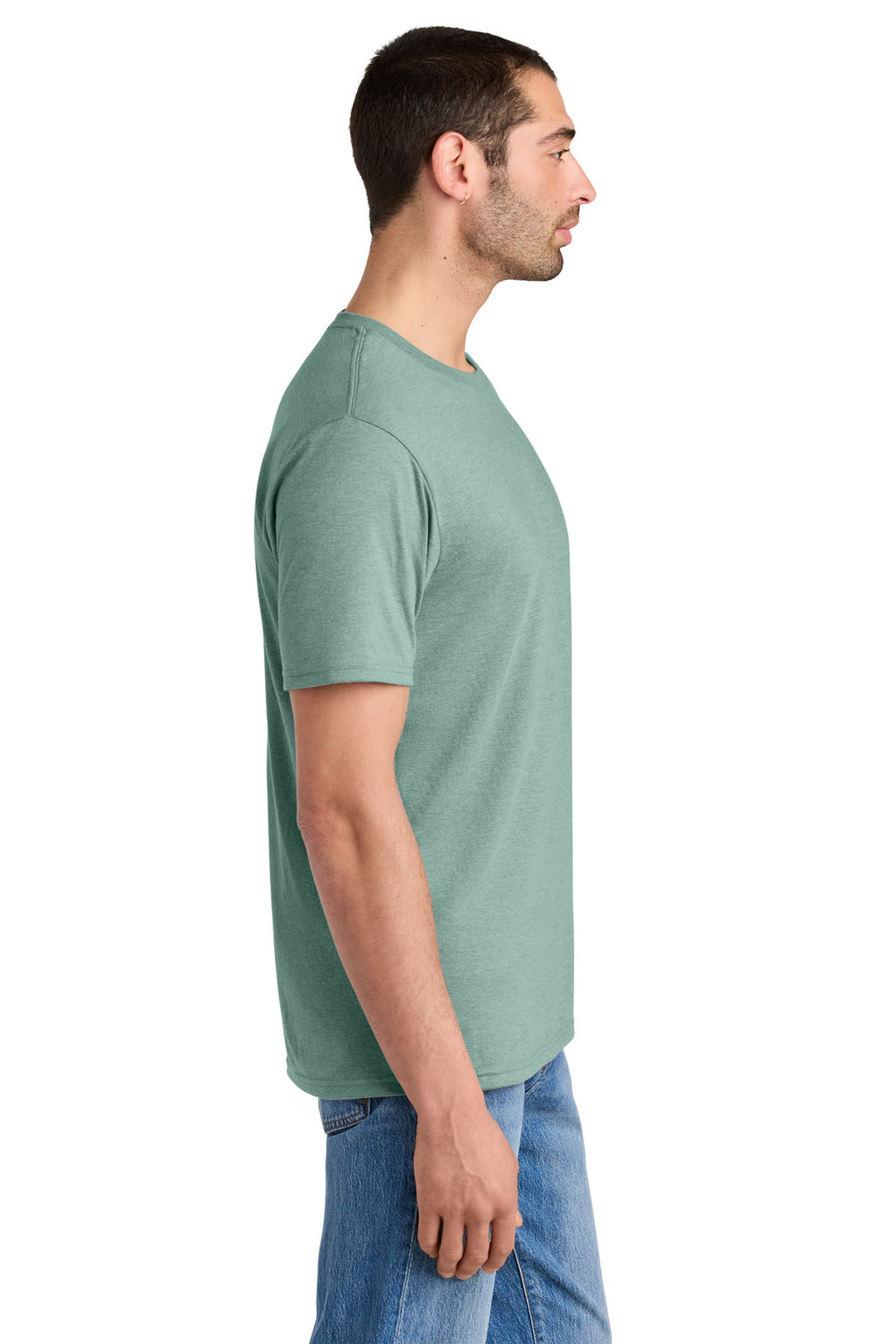 District Perfect Tri Tee. DM130 - Heathered Dusty Sage - side