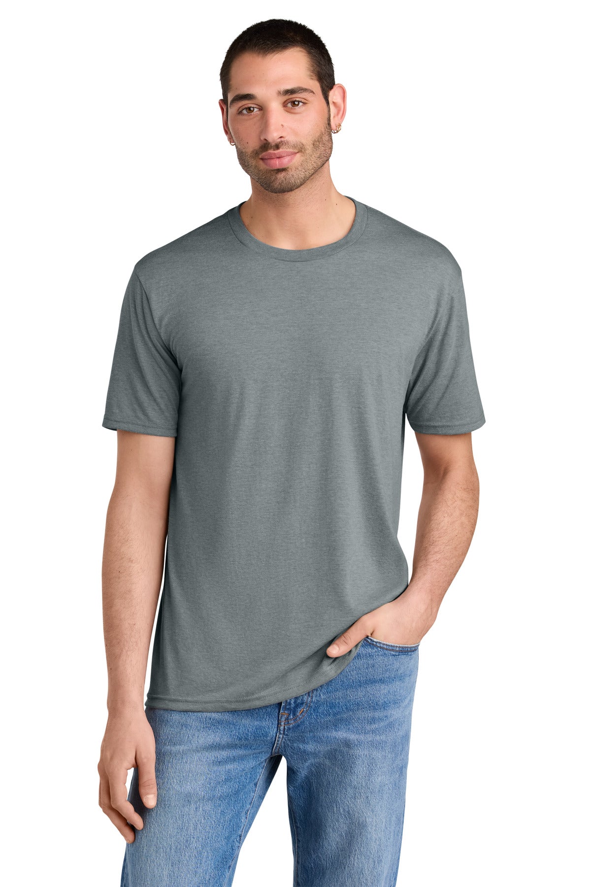District Perfect Tri Tee. DM130 - Heathered Grey - front