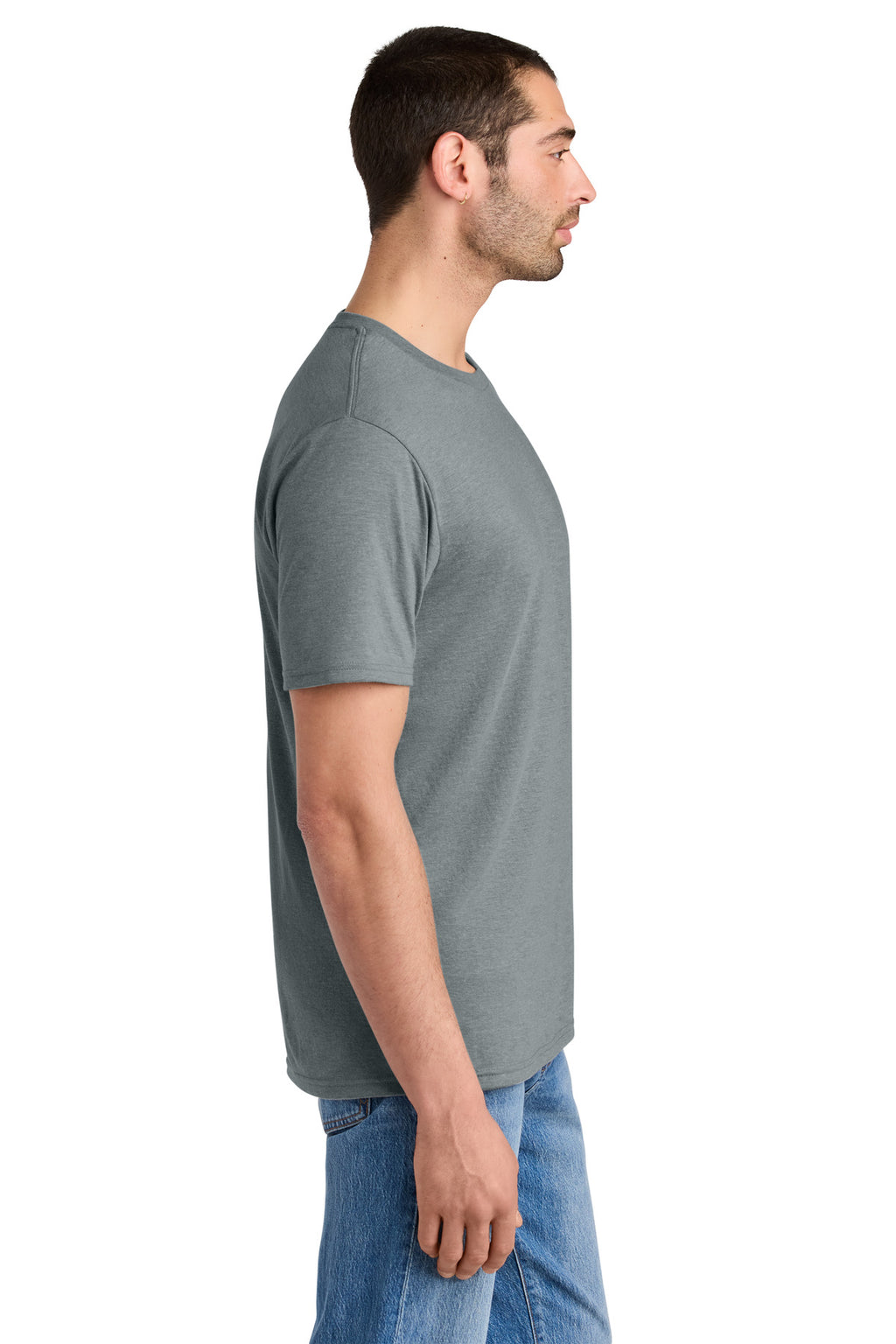 District Perfect Tri Tee. DM130 - Heathered Grey - side