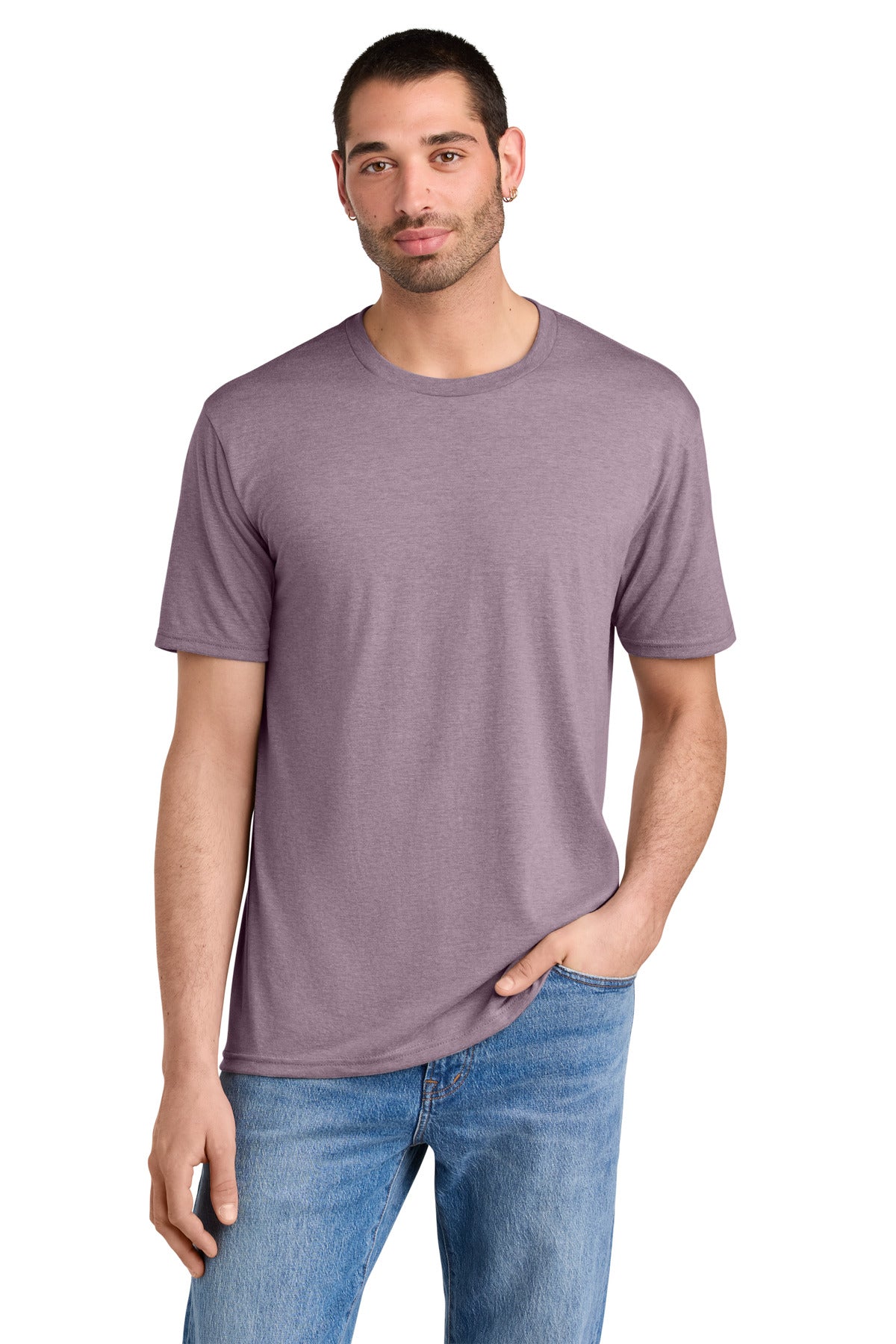 District Perfect Tri Tee. DM130 - Heathered Lavender - front