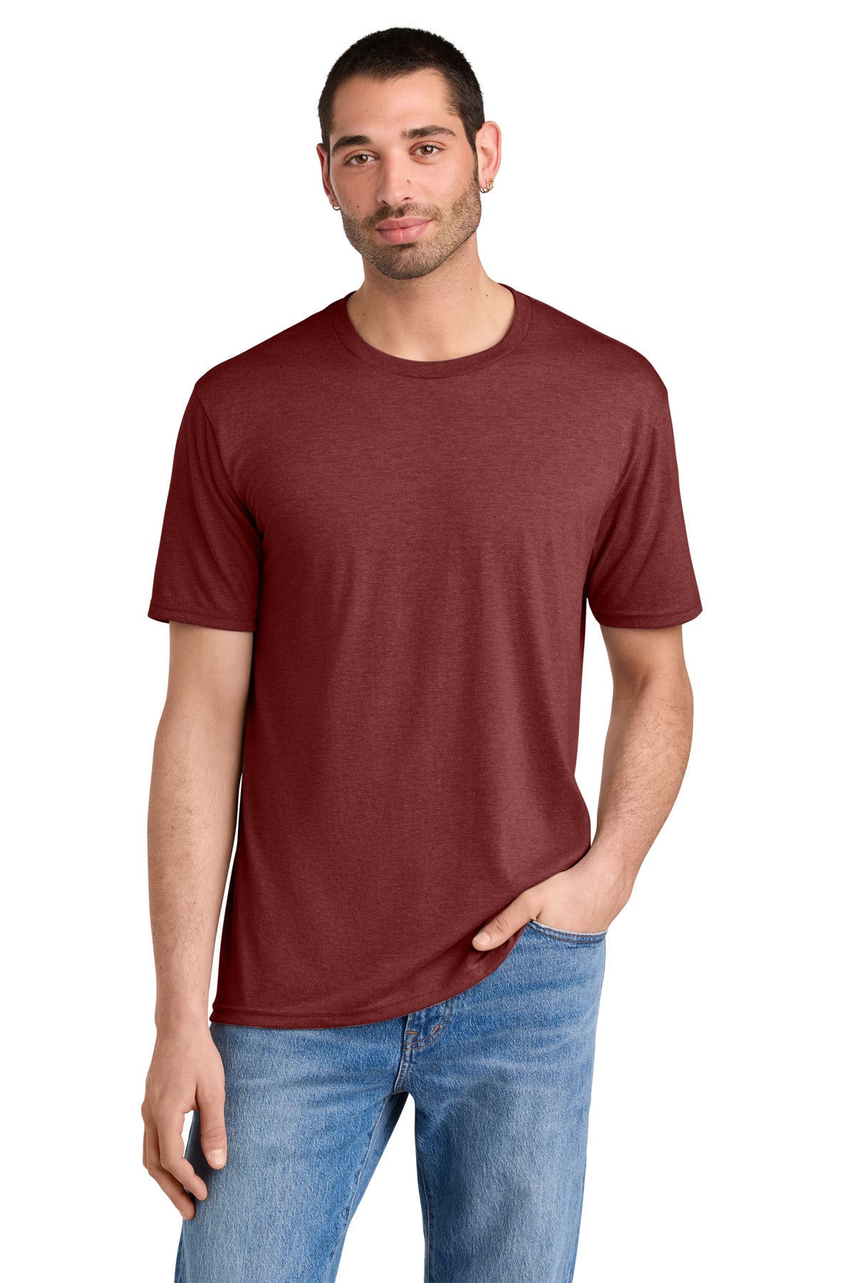 District Perfect Tri Tee. DM130 - Heathered Russet - front
