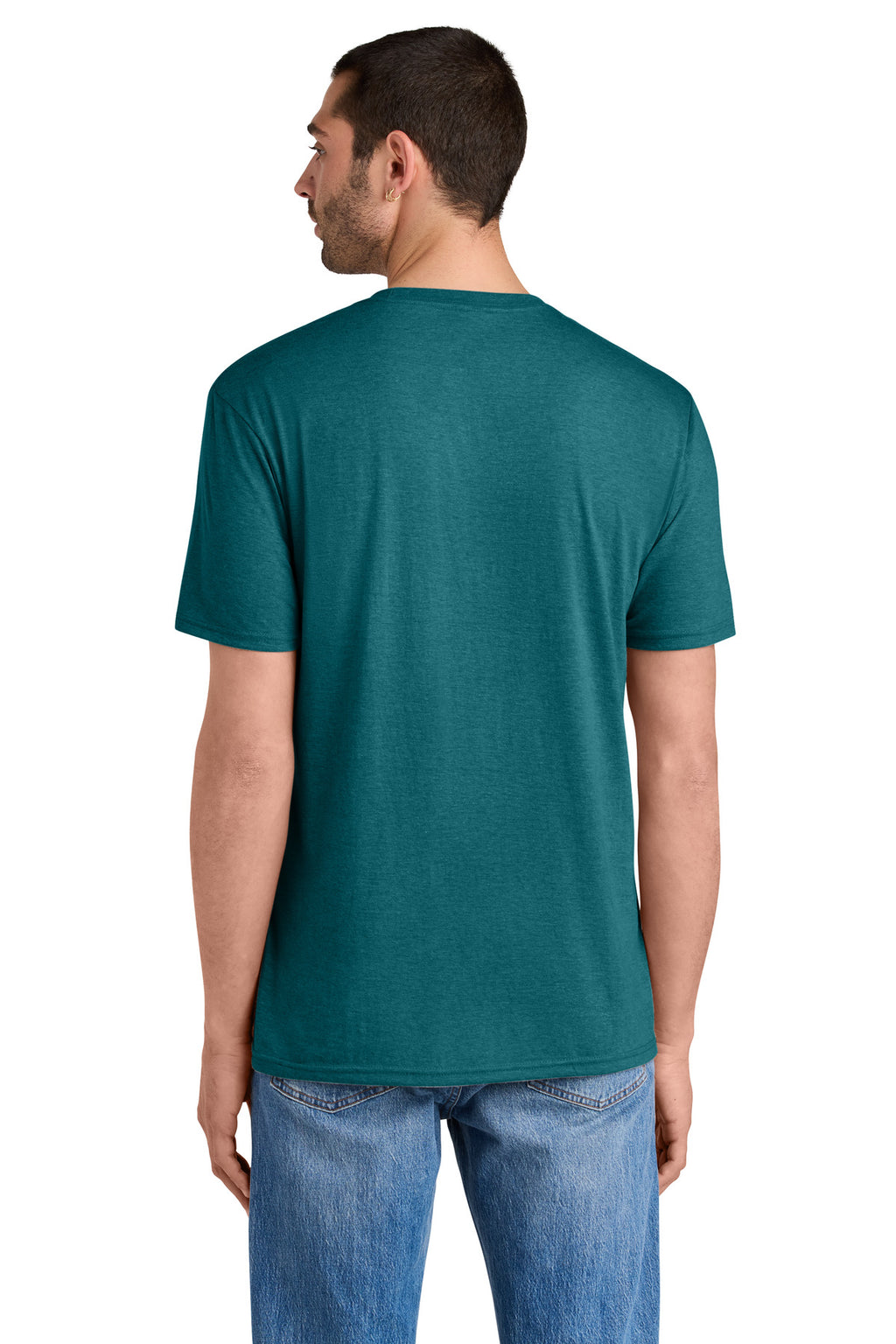 District Perfect Tri Tee. DM130 - Heathered Teal - back