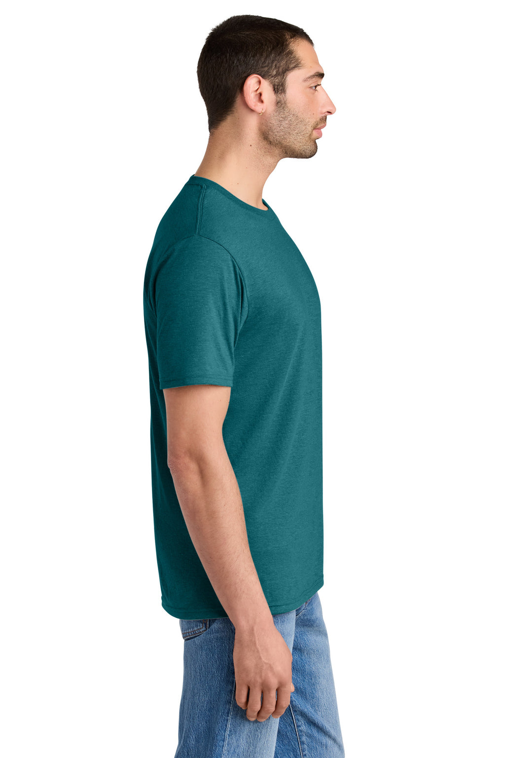 District Perfect Tri Tee. DM130 - Heathered Teal - side