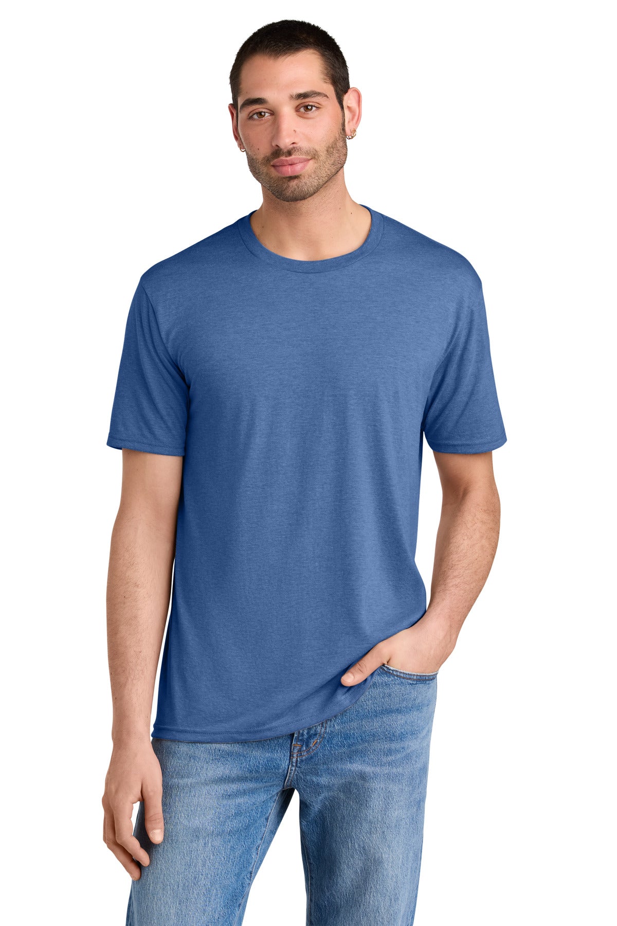District Perfect Tri Tee. DM130 - Maritime Frost - front