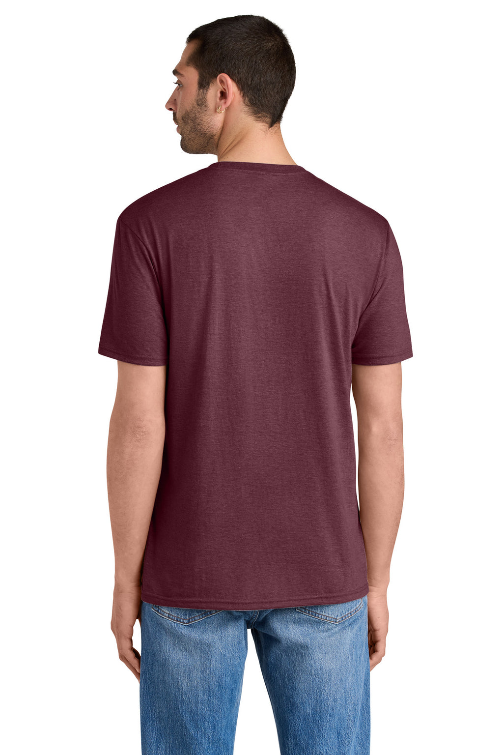 District Perfect Tri Tee. DM130 - Maroon Frost - back