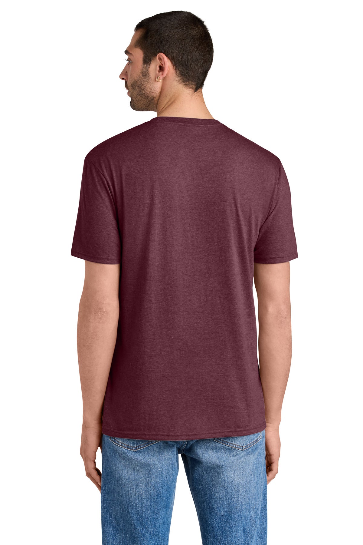 District Perfect Tri Tee. DM130 - Maroon Frost - back