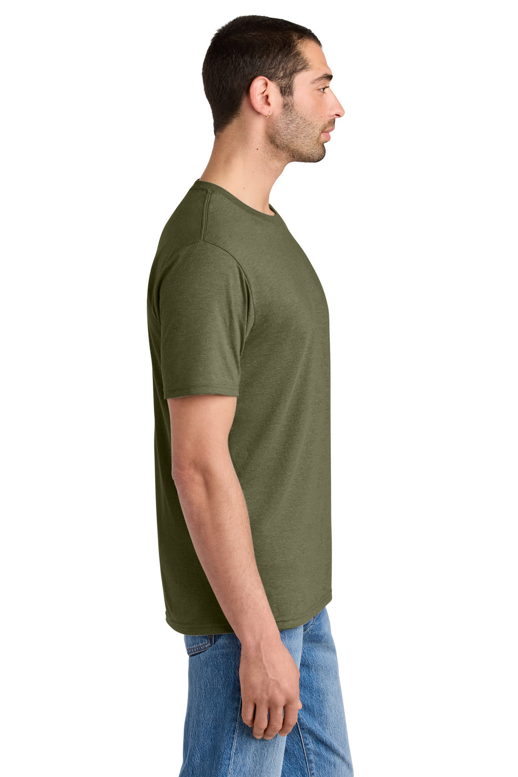 District Perfect Tri Tee. DM130 - Military Green Frost - side