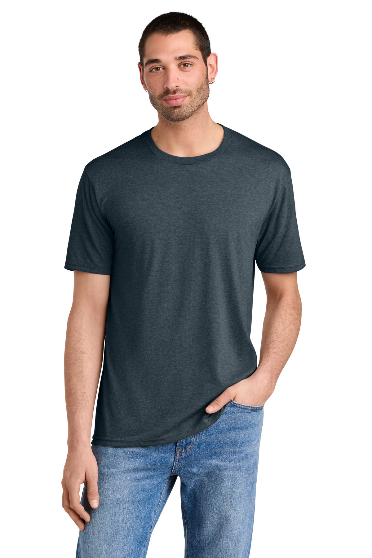 District Perfect Tri Tee. DM130 - Navy Frost - front
