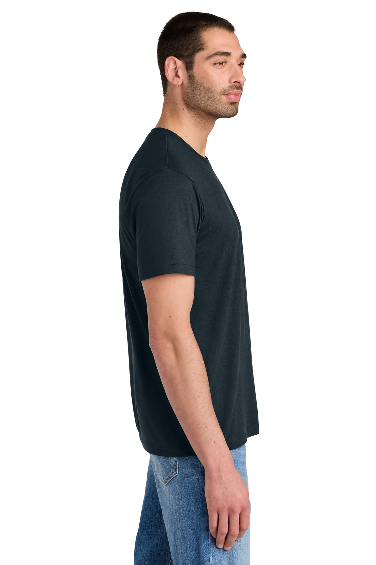 District Perfect Tri Tee. DM130 - New Navy - side