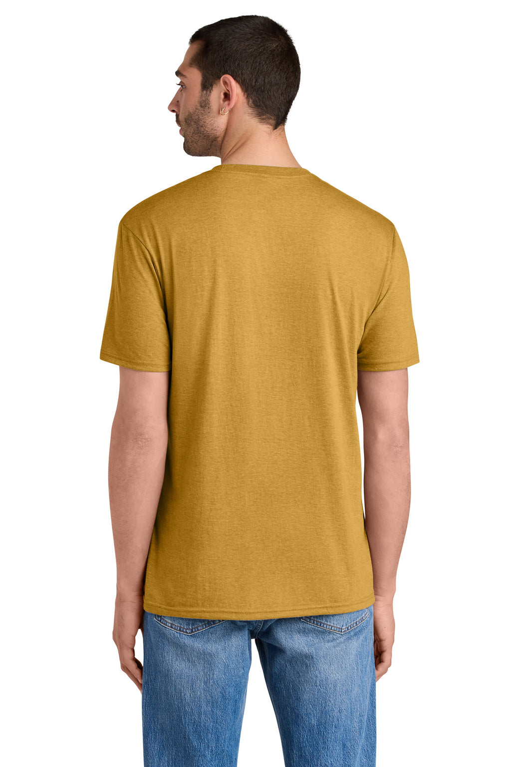 District Perfect Tri Tee. DM130 - Ochre Yellow Heather - back