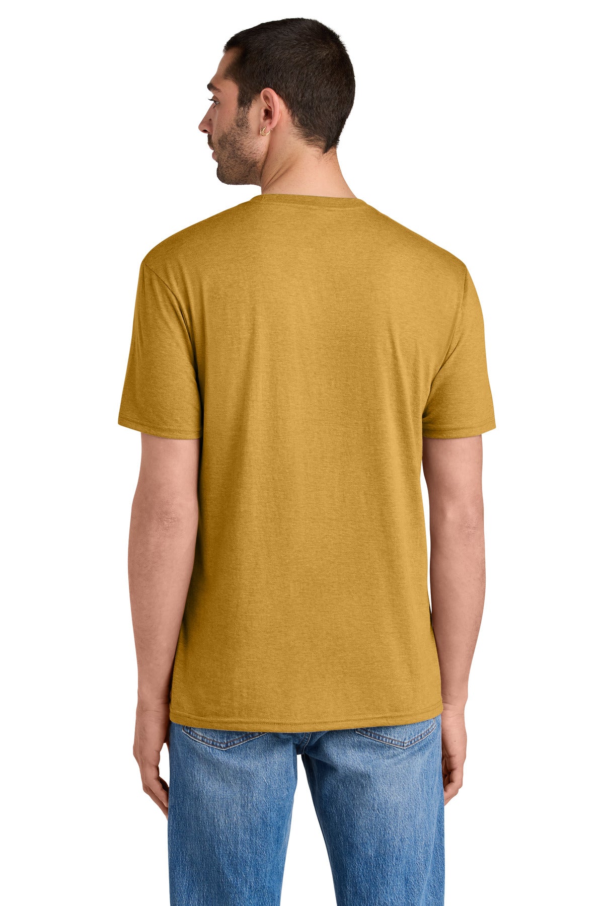 District Perfect Tri Tee. DM130 - Ochre Yellow Heather - back