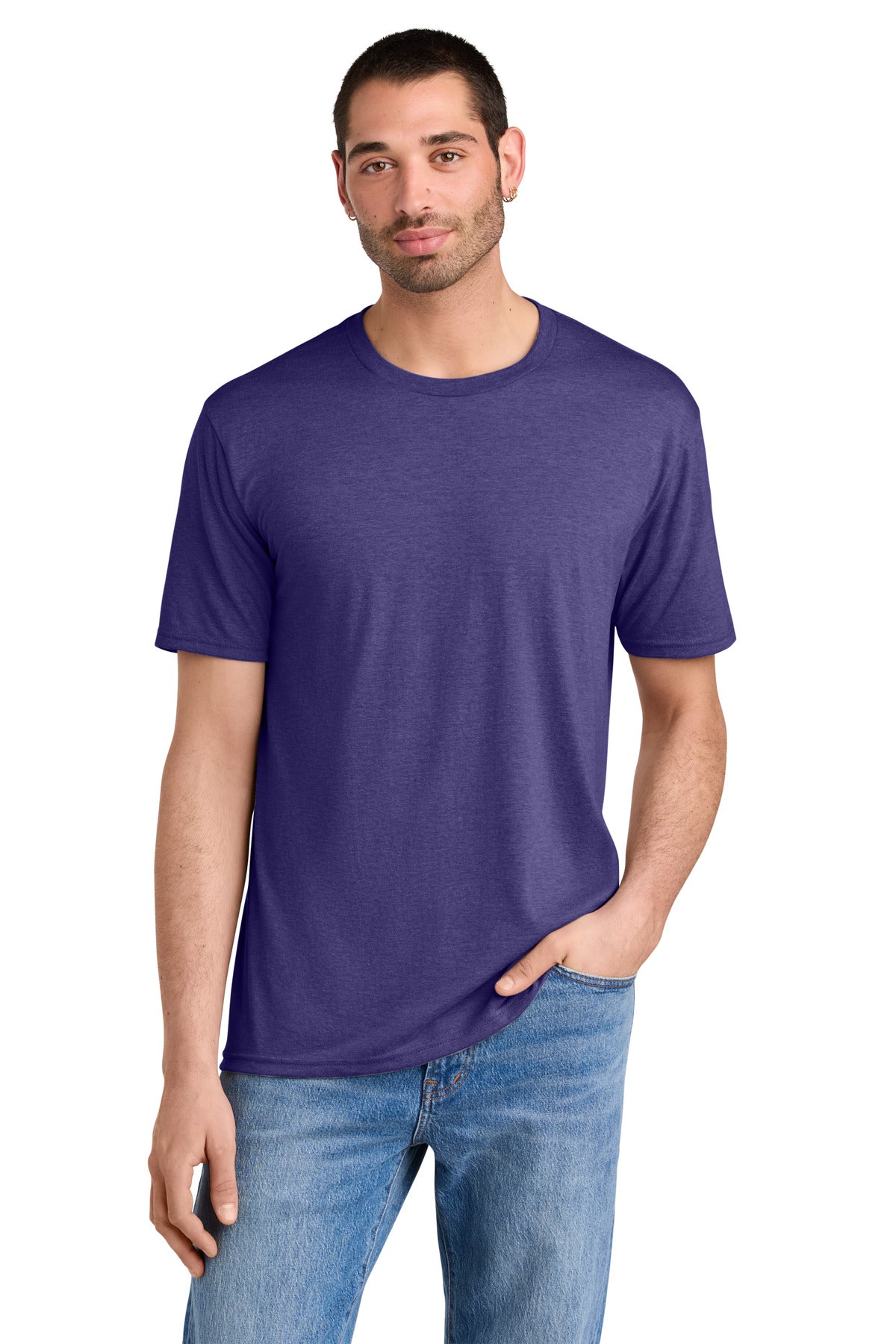 District Perfect Tri Tee. DM130 - Purple Frost - front