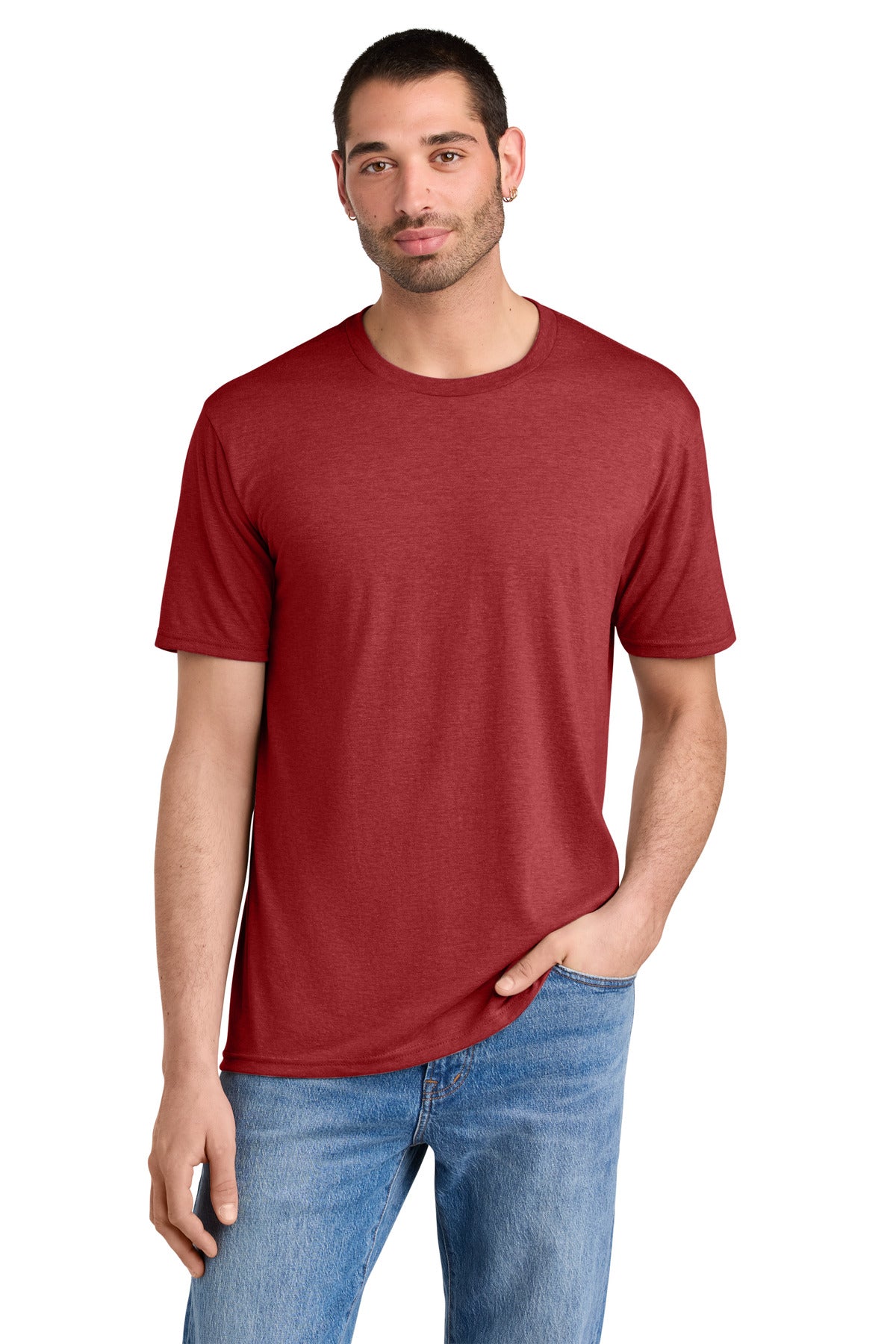 District Perfect Tri Tee. DM130 - Red Frost - front